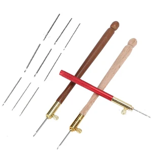 Tambur Kroşe Kancası için Nakış iğnesi, Lunetown-3 iğneli Kanca Sapı ve bir Dizi Couture, işlemeli parıltılı boncuk için bir Araç Satışta ilk 10 veya çapraz dikiş için kelepçe-no. 6