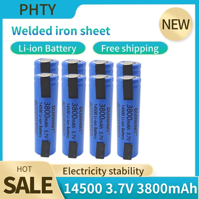 

2025 14500Battery 3.7V AA 3800mah Lithium Ion Battery, with Welding, for Electric Toothbrush, Razor, Barber Rechargeable Battery