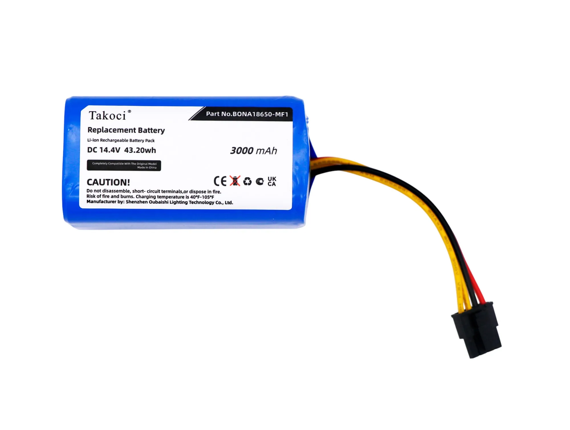 

Replacement Battery 3000mAh for CECOTEC, Vileda, Zoef Robot, Infinuvo CONG0003, BONA18650-MF1, VR1717, BONA18650-AA