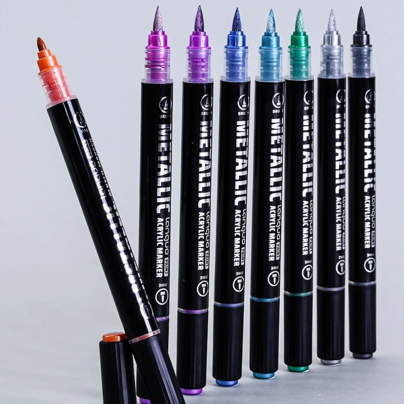 

12/24/48 цветные маркеры с двойной головкой, металлические ручки, наконечники кистей, художественный маркер для манги, канцелярские принадлежности для скрапбукинга