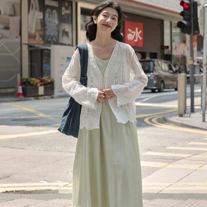 

Летняя тонкая рубашка-кардиган с длинными рукавами, защита от солнца, верхняя рубашка с длинными рукавами, рубашка с вышивкой, тонкая верхняя одежда, топ