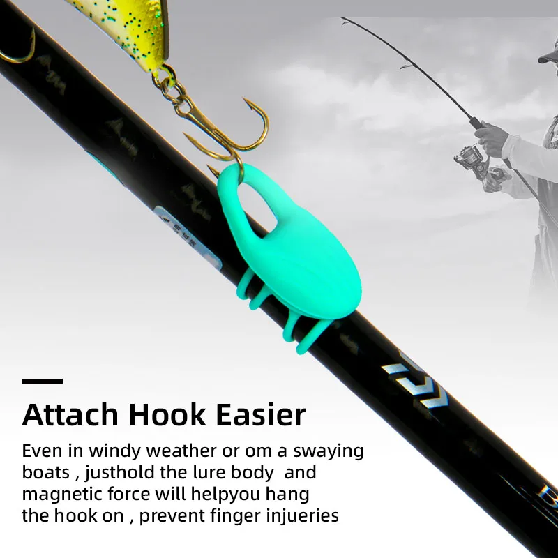 LETOYO 2 قطعة إغراء هوك مغناطيسي حارس عالية المرونة سيليكون الطعم هوك حامل صغير خفيف الوزن عدم الانزلاق إغراء حامل #4