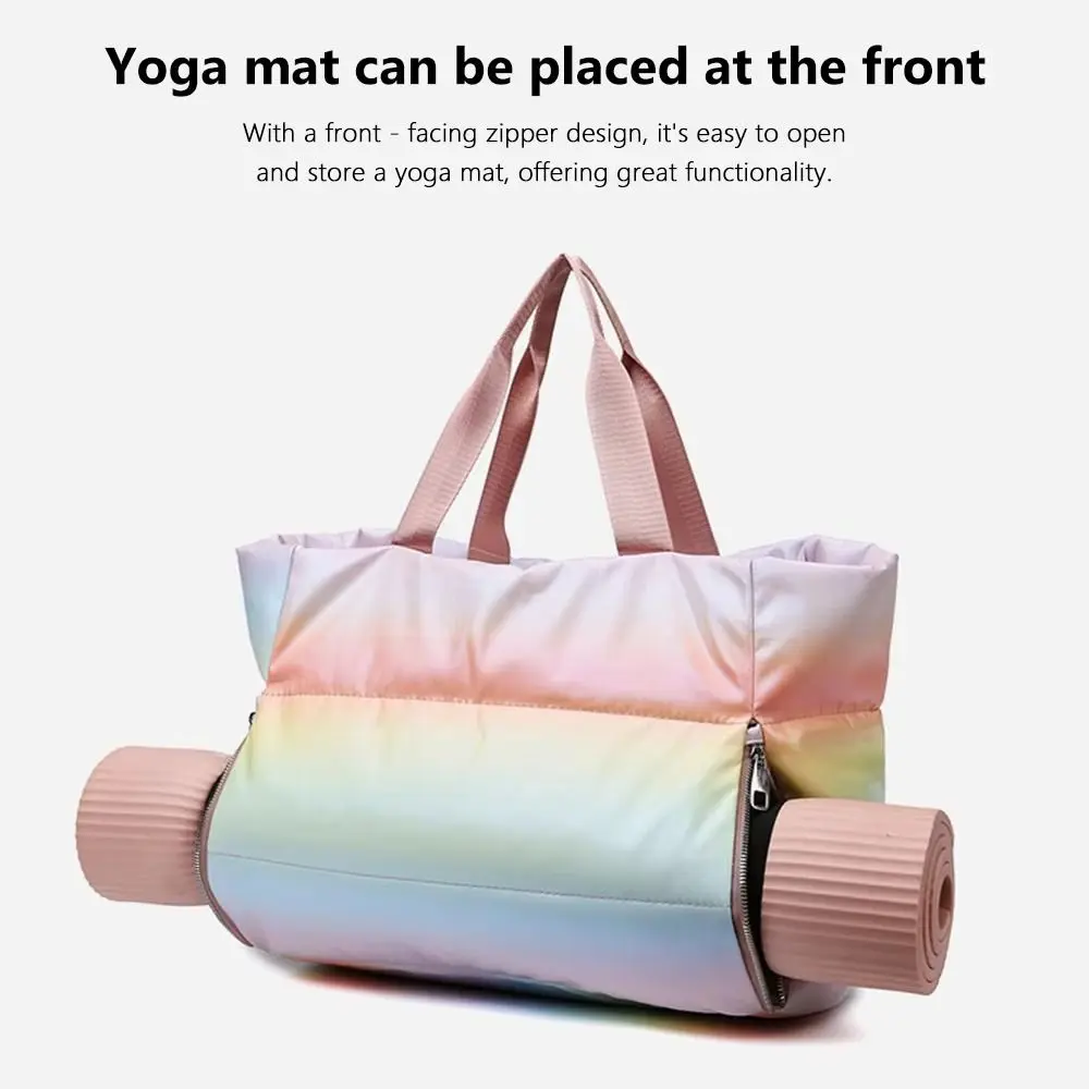 Large Capacity Women Gym Sports Bag Soft Shoulder LightWeight Waterproof Swimming Bag Dry Wet Separation Foldable Yoga Mat Bag
