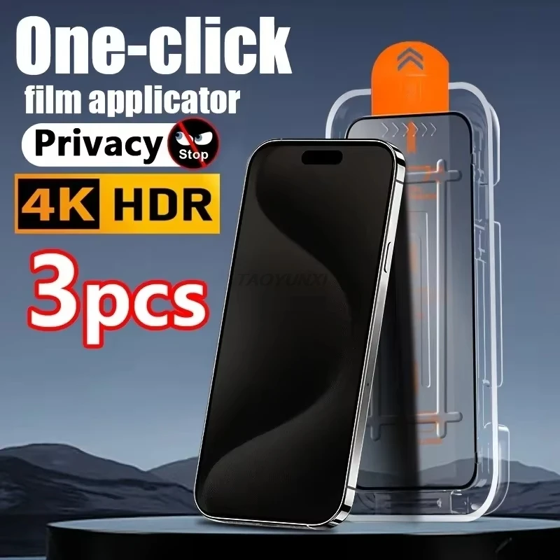 

3pcs One Click Install Privacy Screen Protector For Poco X6 Pro X5 X4 X3 M6 M5S M4 M3 M2 F6 F5 F3 C65 5G Anti-Spy Tempered Glass