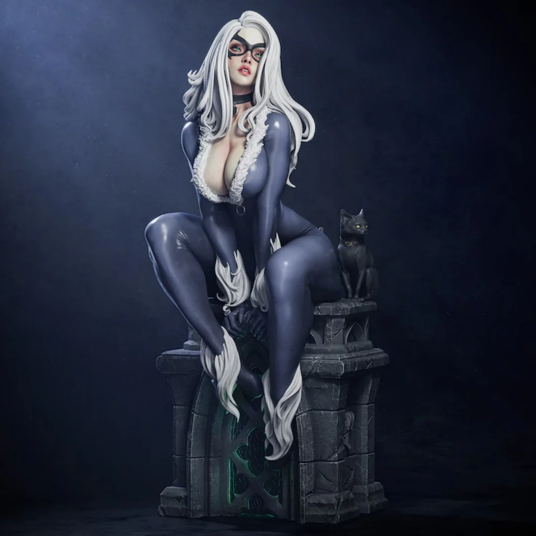 

1/24 Scale Resin Figure Black Cat Girl Nsfw Assemble Model Kit Unassembled and Unpainted 3D printing DIY toy