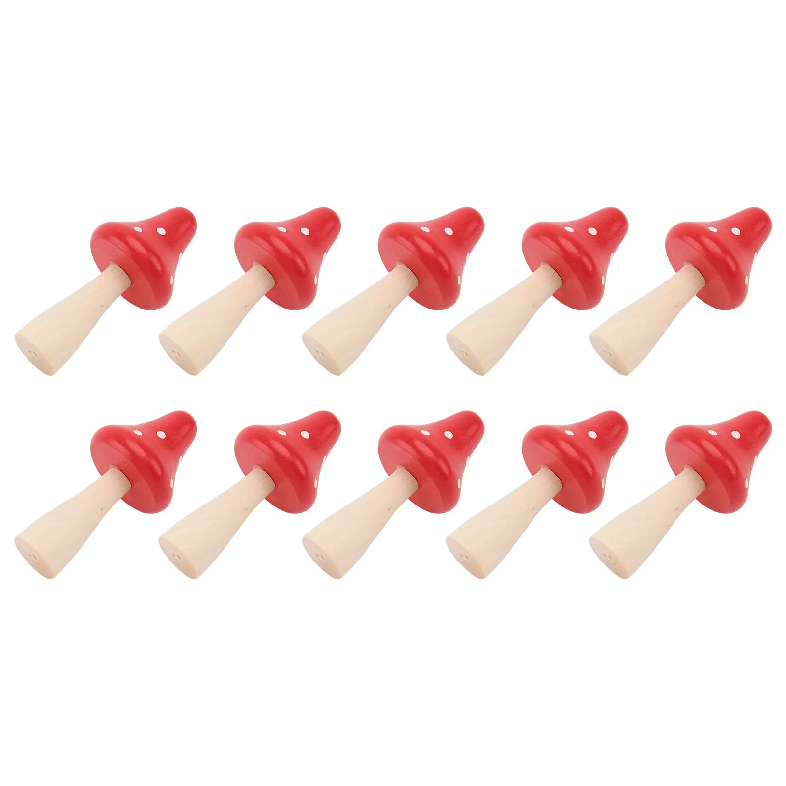 

10 Pcs Wooden Large Mushroom Decorations Stylish Environmentally Friendly Creative Shape Garden Home Yard Park Bonsai Adornment