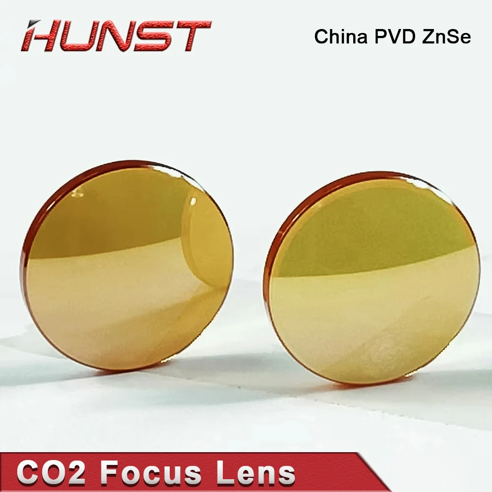 HUNST China Co2 PVD ZnSe Focus Lens Dia 12mm 18mm 19.05mm 20mm FL 38.1 50.8 63.5 76.2 101.6mm For Laser Engraving Cutting Machin