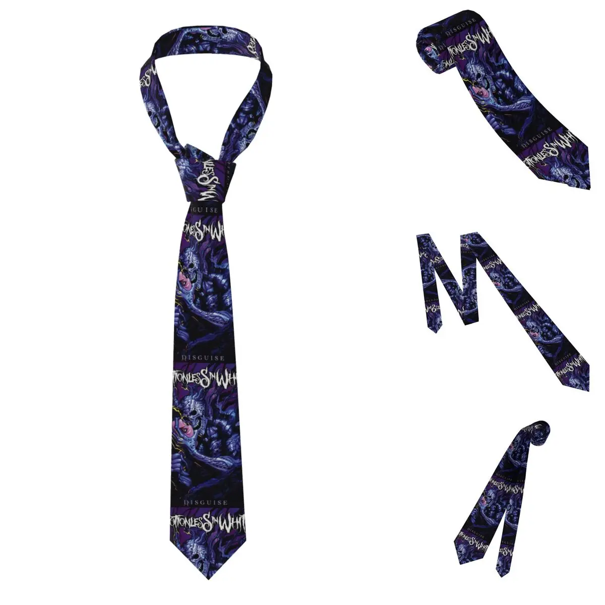 Motionless In White  Necktie for Men Silk Polyester 8 cm Neck Ties Wedding Suits Tie Casual Gravatas
