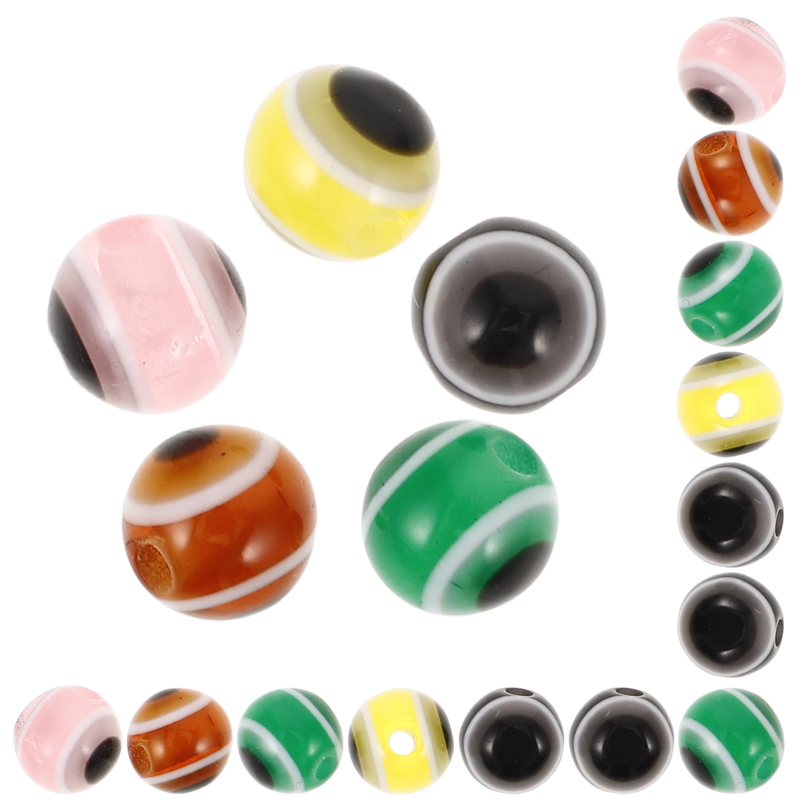 

500Pcs Multicolor Striped Round Resin Beads Perfect for DIY Jewelry Making Bracelet Necklace Beads for Jewelry Making