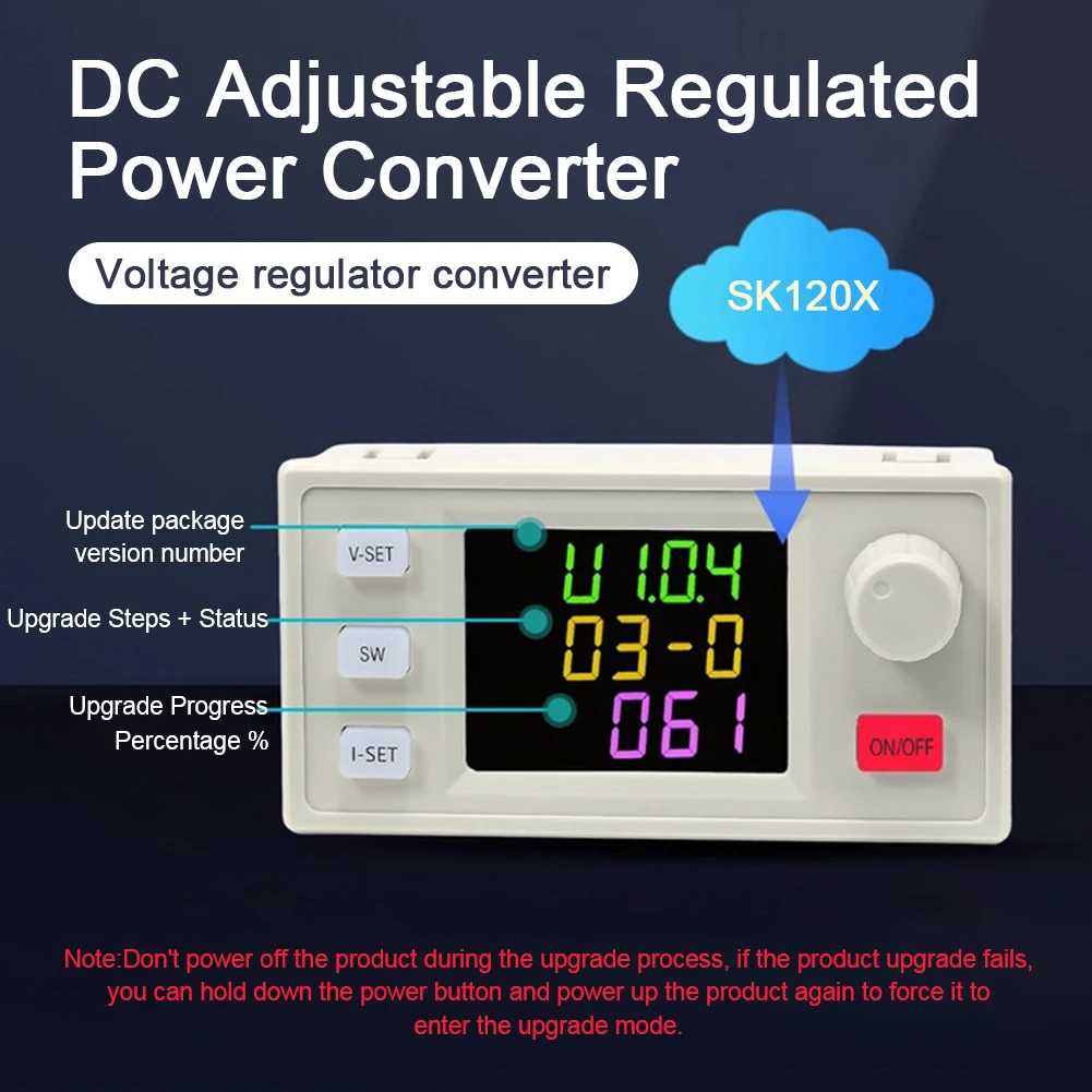 SK120X CNC DC 6-36V/0-36V DC-DC Buck Boost Converter Step Up Step Down Module Adjust Voltage Regulator with LCD Display 120W USB