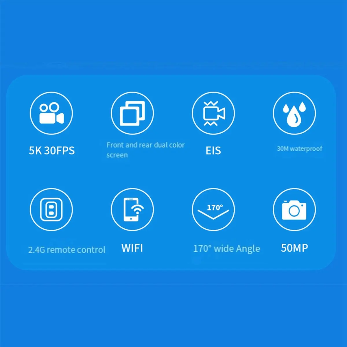 

WiFi Anti-Shake Action Camera 5K 30FPS Dual Screen 170° Wide Angle 30M Waterproof Sport Camera with Remote Control