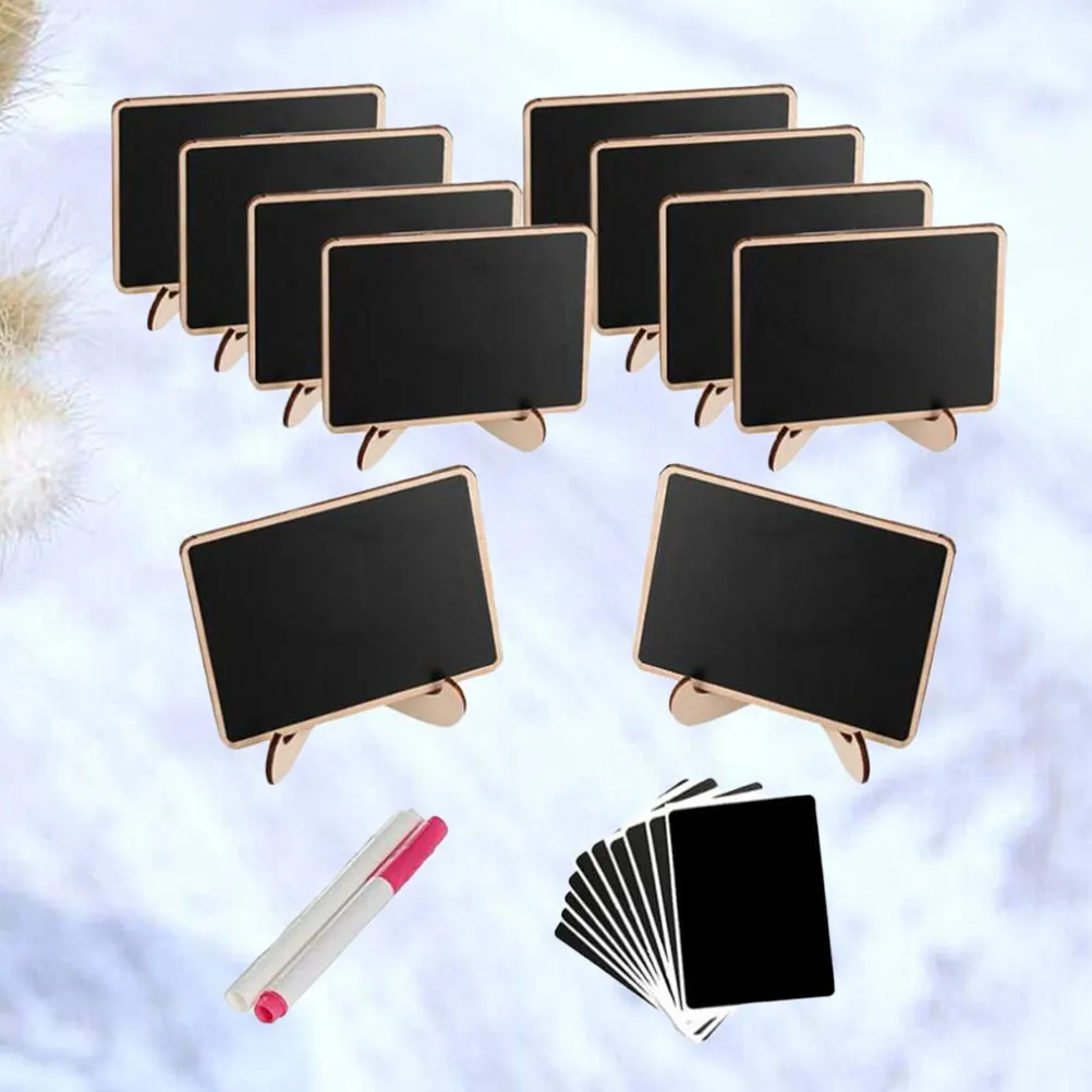 

10Pcs Mini Chalkboards Wood Blackboard Signs Erasable Reusable Message Boards for Wedding Party Table Place Cards Food Labels