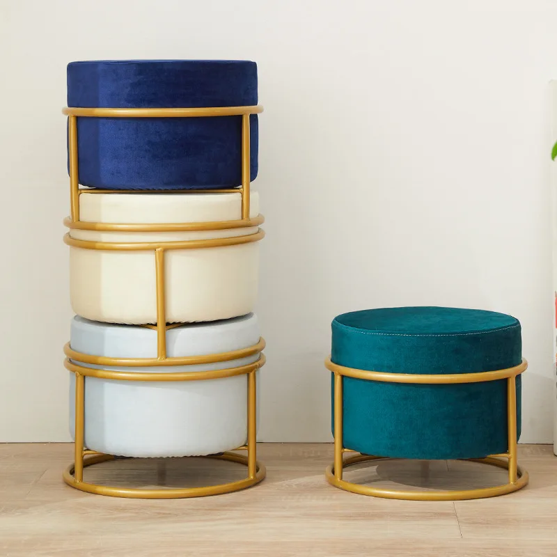 كرسي حذاء قماشي قابل للتعديل ، ديكور منزلي ، أثاث كرسي ، كرسي فلانيل ، غرفة معيشة عثماني ، مقاعد مستديرة ، ارتفاع