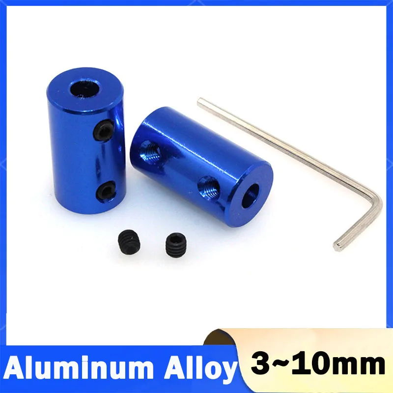 Bore 3/4/5/6/6.35/7/8/10mm 2Pcs Blue Aluminum Alloy Flexible Shaft Coupling For 3D-Printers Motor Couplings Ship Models