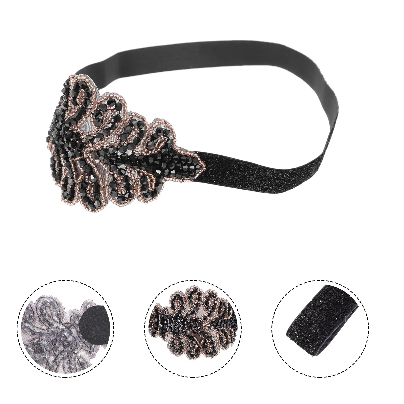 

1pc Retro Rhinestone Headband 1920S Flapper Hair Accessory Festival Carnival Party Prop Lightweight Comfortable Wear