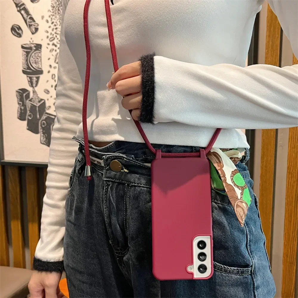 Crossbody Soft Phone Case for Samsung Galaxy S25 S26Ultra S22 S21 Plus S24 S23 FE A16 A06 A55 A35 A25 A15 A05 A05S A54 A34 Cover
