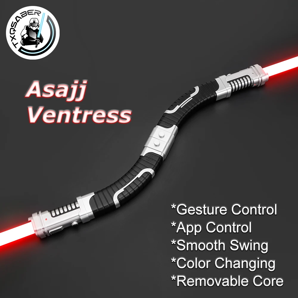 

TXQSABER Asajj Ventres Световой меч Neo Pixel SNV4 Proffie Smooth Swing Force Металлическая рукоять Светодиодная лента Лезвие Laser Saber Косплей Игрушки