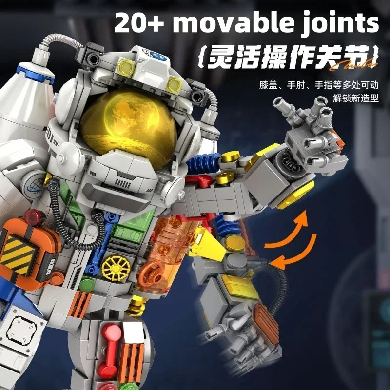 Space Astronauts & Exploring Robot Building Blocks Adventure Model Action Figure Educational Assembly Toy Gift for Kids