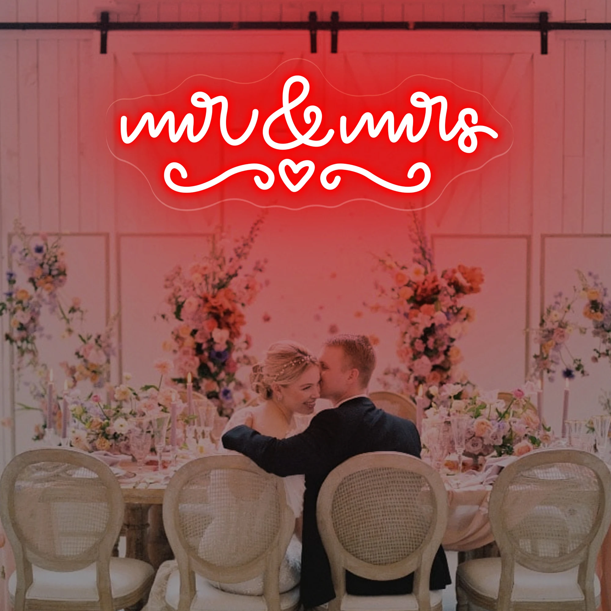 Custom Mr & Mrs Name LED Neon Sign Personalized Family Name Neon Light Home Wedding Engagement Party Backdrop Wall Decor Gift