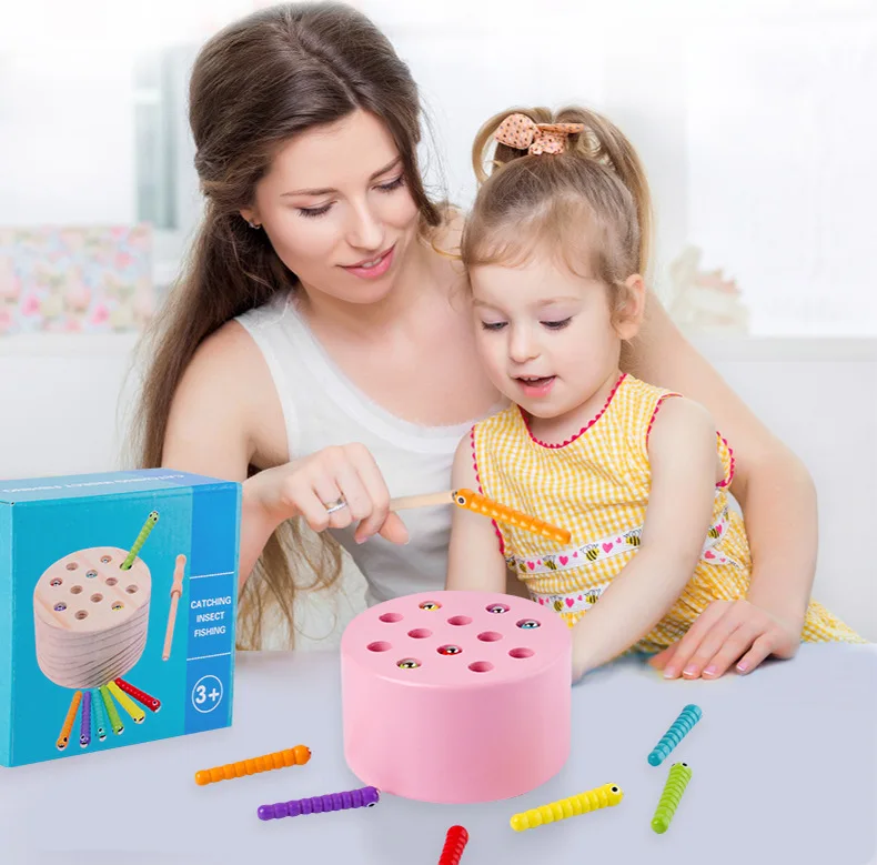 

Children's fishing toys magnetic early education kindergarten fish rod toy parent-child fishing training catch bug toy game