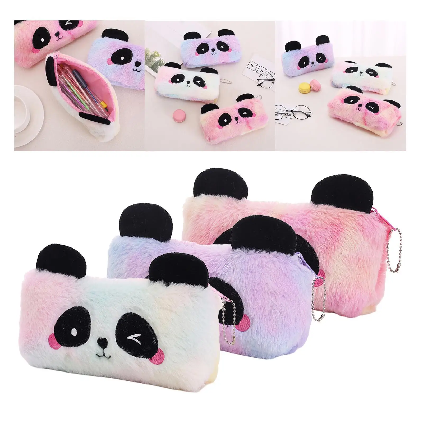 Panda Feder mäppchen niedlichen Stift Tasche tragbare Bleistift beutel für Heims chüler Kind