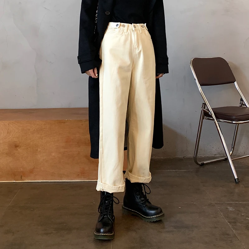 Plus size cintura alta perna larga jeans feminino solto calças de corte reto cobrindo pernas thi outono inverno roupas faion