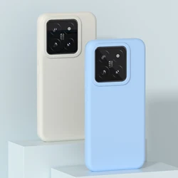 Shockproof Soft Liquid Silicone Case for Xiaomi 14 Pro Mi 15 13 13T 17, Slim Skin Fleece Protection Phone Cover Retail Package