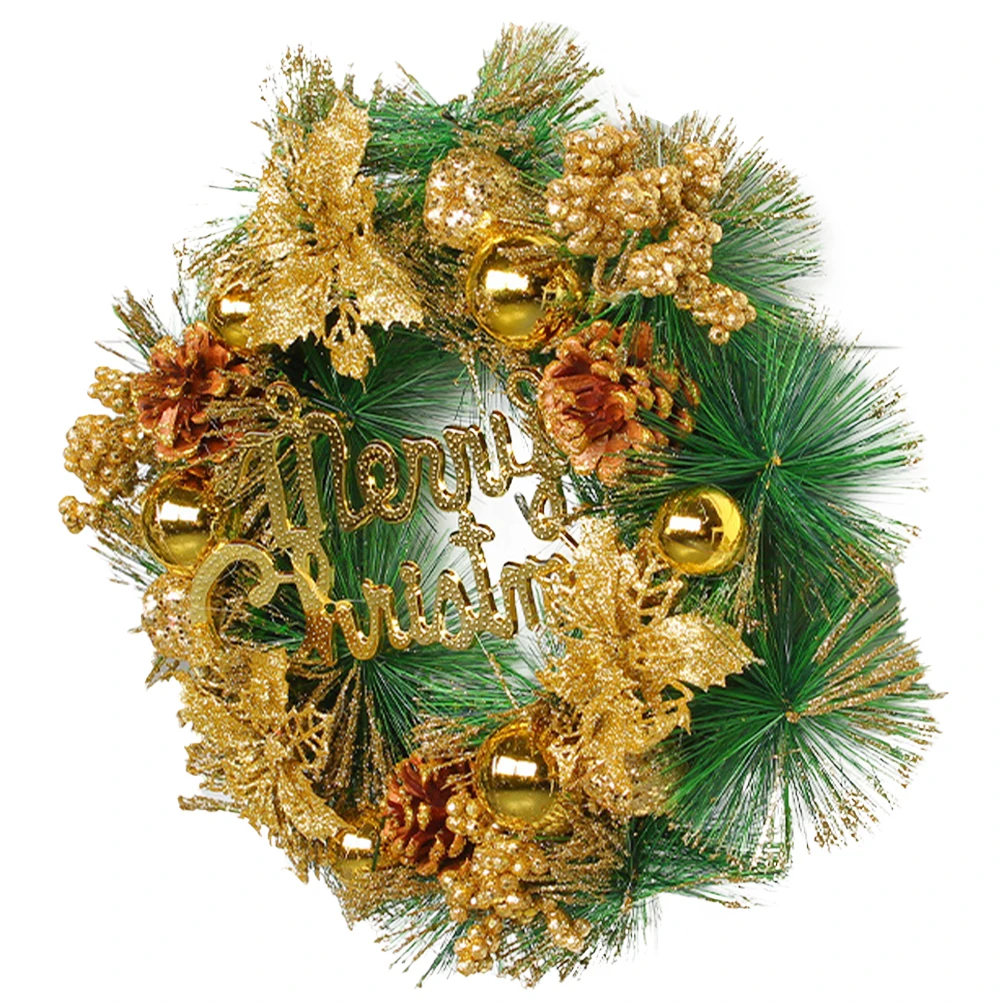 

Christmas Wreath Plastic Decorative Holly naments Xmas Front Door Hanging Home Party Supplies Festive Atmosphere Holiday