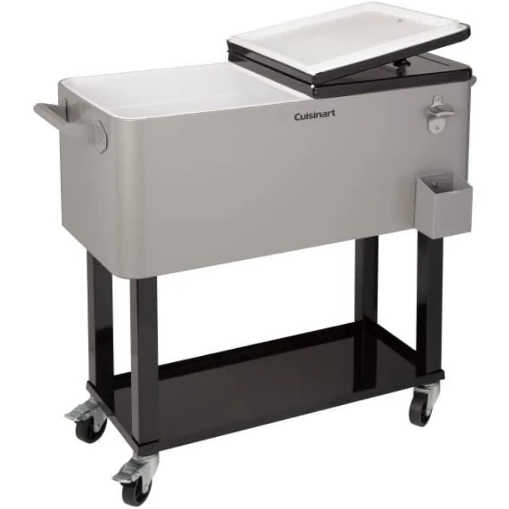 Imagem -04 - Cuisinart-portable Outdoor Cooler Carrinho com Tampa Dupla Face Churrasco Carrinho com Abridor de Garrafas Ccc3517 80-quart