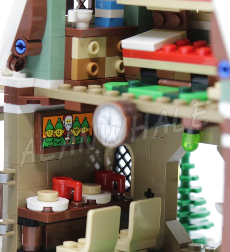 1198 قطعة Creator Winter Village Elf Club House ركوب مزلقة تعمل بالصاروخ 77018 ألعاب مكعبات البناء المتوافقة مع النموذج #6