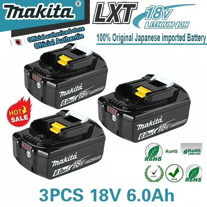 

100% original Makita 18V 6.0Ah Rechargeable Battery ,For Makita BL1830B BL1840 BL1840B BL1850 BL1850B Power Tools Battery