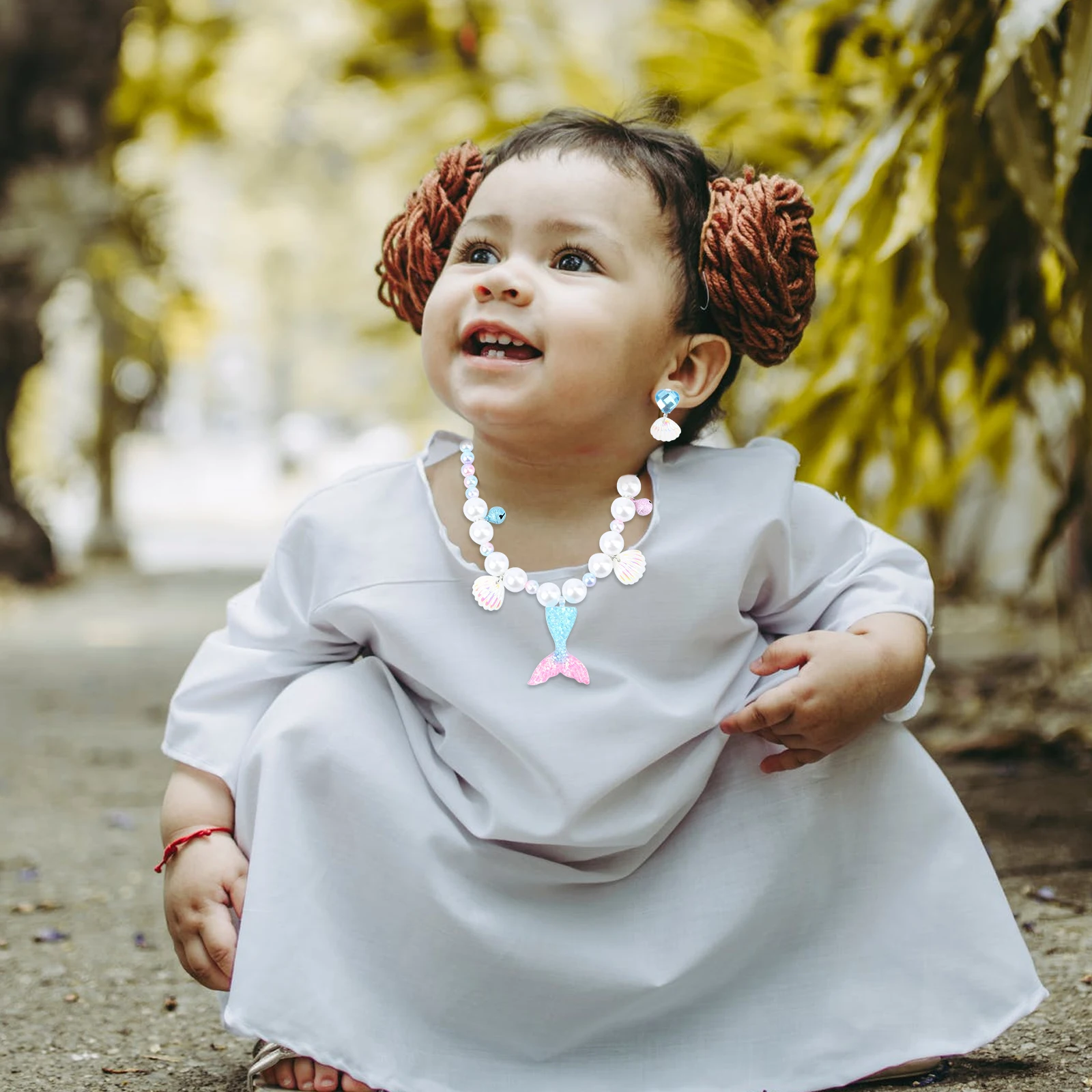 

Pearl Necklace Bracelet Set Baby Gifts Necklaces Child Jewelry Girls Accessories