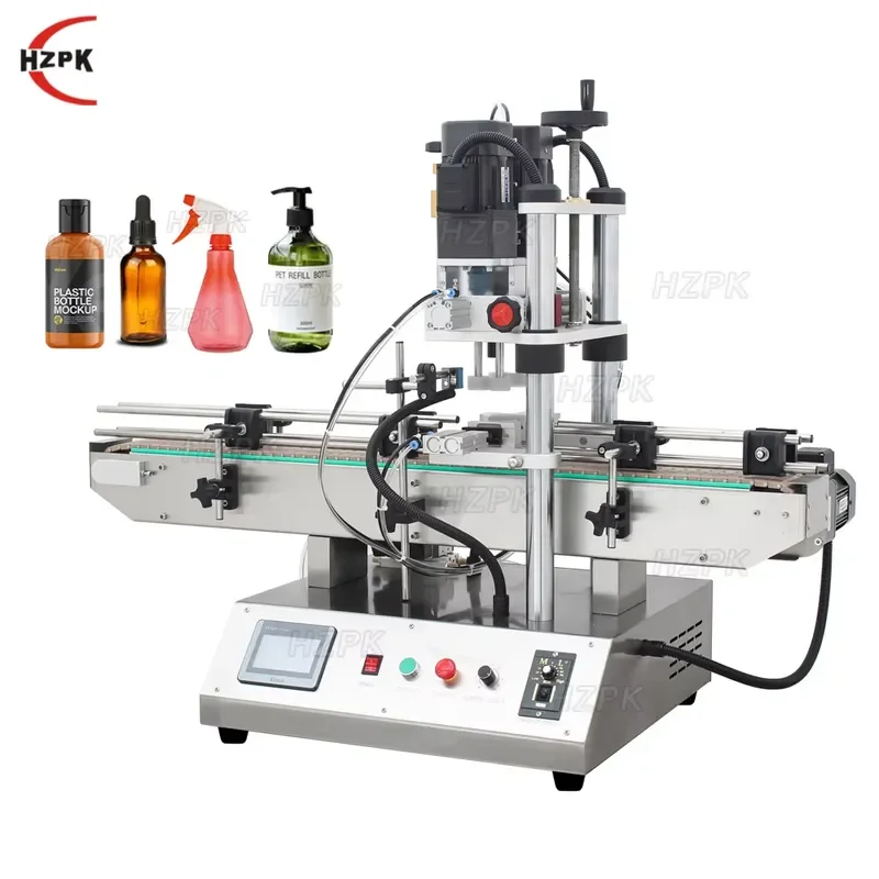2026 CE HZPK Desktop Automatic Oil Trigger Spray Bottle Single Head Screw Capping Spray Machine Plastic Bottle