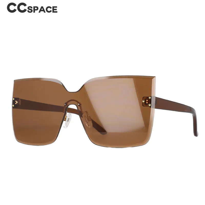 51079 Square Oversized Rimless Sunglasses One Lens Fashion Men Women Shades UV400 Vintage Glasses