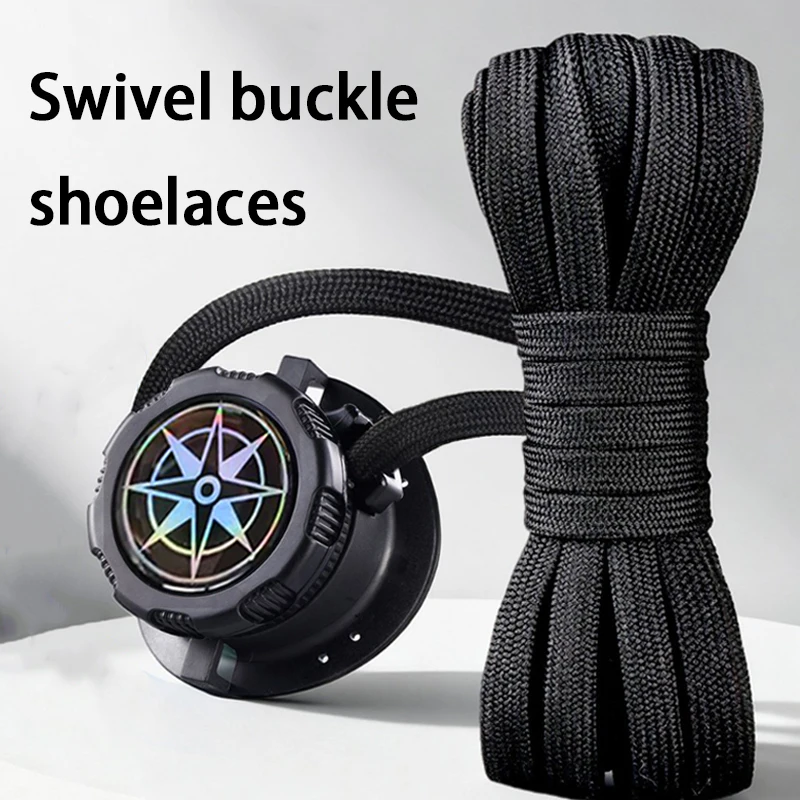 Black and white flat twist-lock shoelaces easy-to-install automatic shoelaces outdoor sports shoelace Unisex 1Pair/2Pair