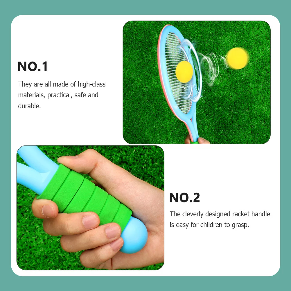 

1Set Kids Badminton Rackets Stable Grip Design Widened Surface Outdoor Sports Equipment for Physical Coordination and Reaction