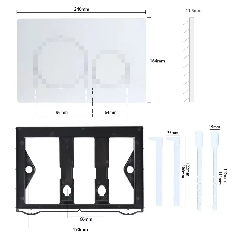 Dual Flush Push Toilet Butt for Geberi Sigma01 20 30 50 Conceal Cistern for UP300/UP320/UP720 Wall-mount Hidden Tank Panel