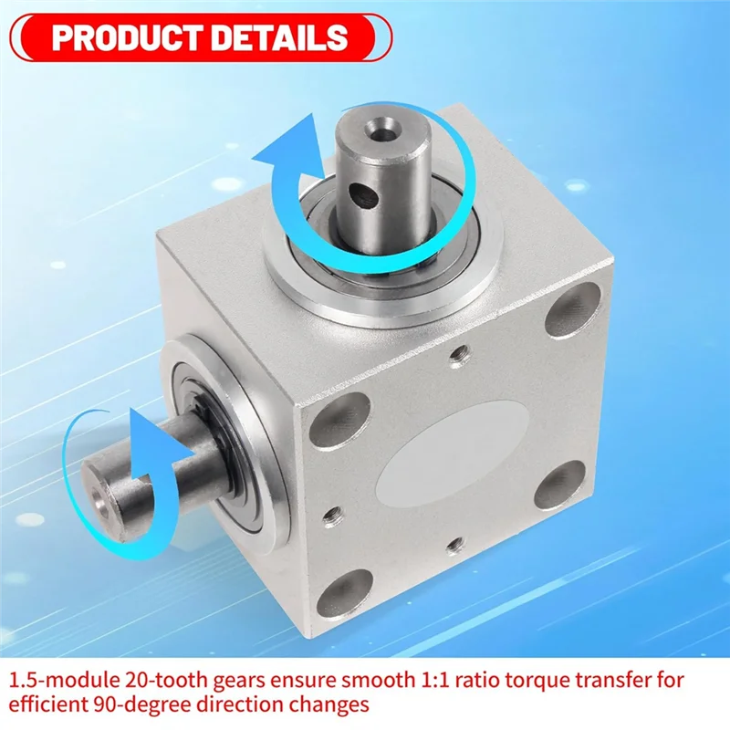 A88E-Tapered Bevel-Gearbox Rasio 1:1 Roda Kemudi Sudut Kanan 90 °   Angel Drive Output Tunggal Poros 15Mm 1,5 Modul 20 Baja