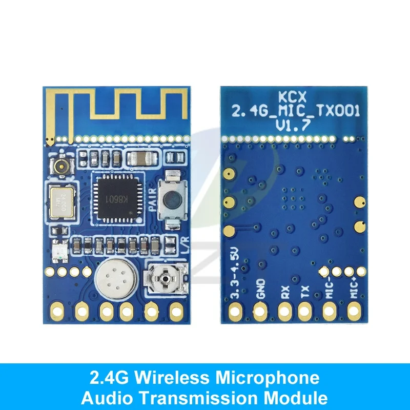 โมดูลรับส่งสัญญาณไมโครโฟน 2.4G 20Hz-20KHz โมดูลบอร์ดรับส่งสัญญาณ RF เสาอากาศในตัว