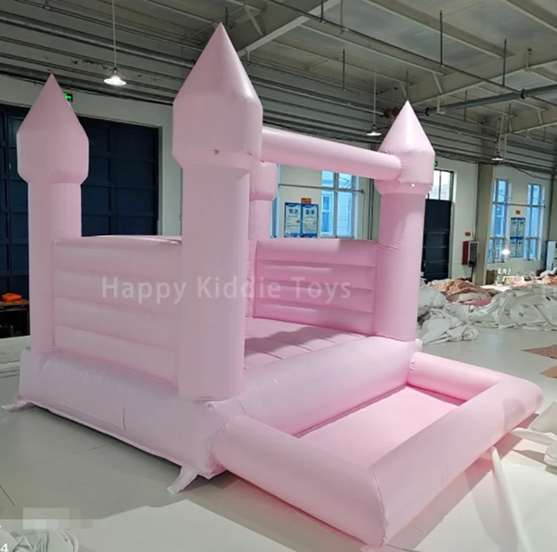 

Factory Supply 8x10ft Pastel Pink Inflatable Bounce House Ball Pit Jumping Castle Indoor Playground Kids Soft Play Area Party