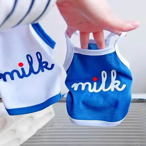 반려견 조끼 강아지 옷, 귀여운 레터 멜빵, 강아지 티셔츠, 치와와 퍼그 비숑 고양이 강아지 의류, 2025 개 소녀 의류, 여름