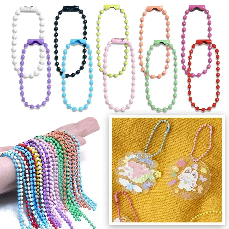 10/20/50/100pcs Ball Bead Chains Fits Key Chain/Dolls/Label Hand Tag Connector For DIY Bracelet Jewelry Making Accessorise 12cm