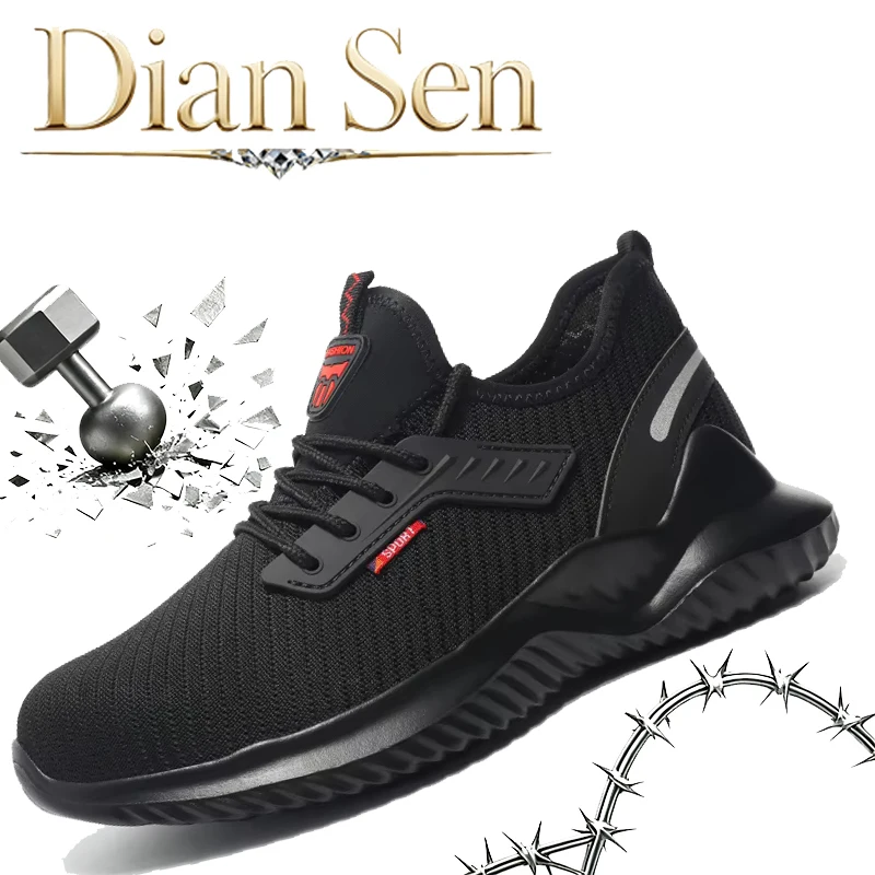 Work Shoes for Men Steel Toe Boots Lightweight Breathable Sneakers Anti-smash Indestructible Shoes Kevlar fabric Industrial Shoe