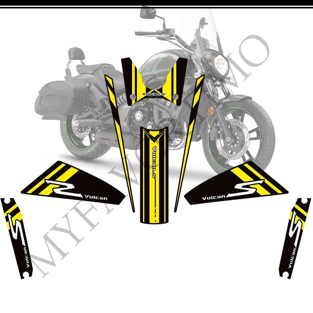 For Kawasaki VULCAN S 650 VN650 Motorcycle Tank Pad Oil Gas Fuel Protector Fairing Fender Windshield Stickers Decals