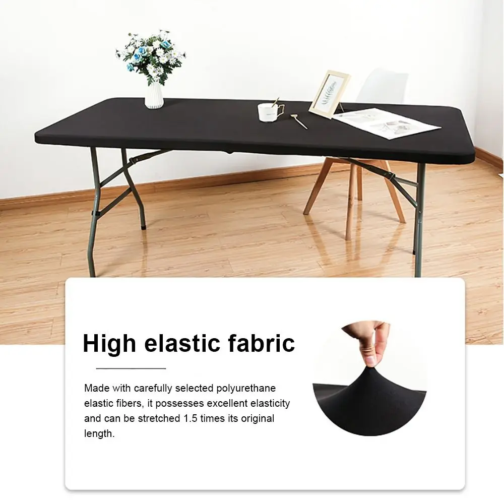 1Pcs Spandex Rectangular Tablecloth Elastic Fitted Stretch Table Cloth 6FT Wrinkle Resistant Patio Table Cover