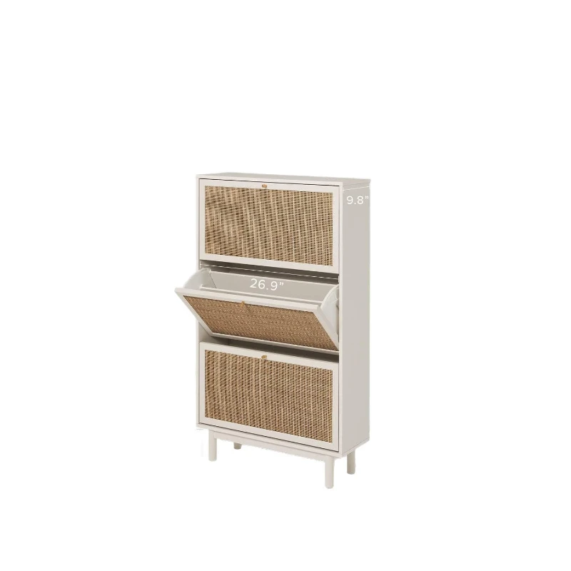 Shoe Cabinet Rattan Storage Rack Locker Entrance Cabinet Dust-proof Shoe Cabinet