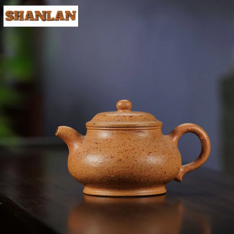 

Роскошный чайник Исин из фиолетовой глины, 450 мл, кастрюля ручной работы, горшок из необработанной руды, грубый песок, гипертермия, сегмент, грязевой чайник, китайский набор для чая Zisha