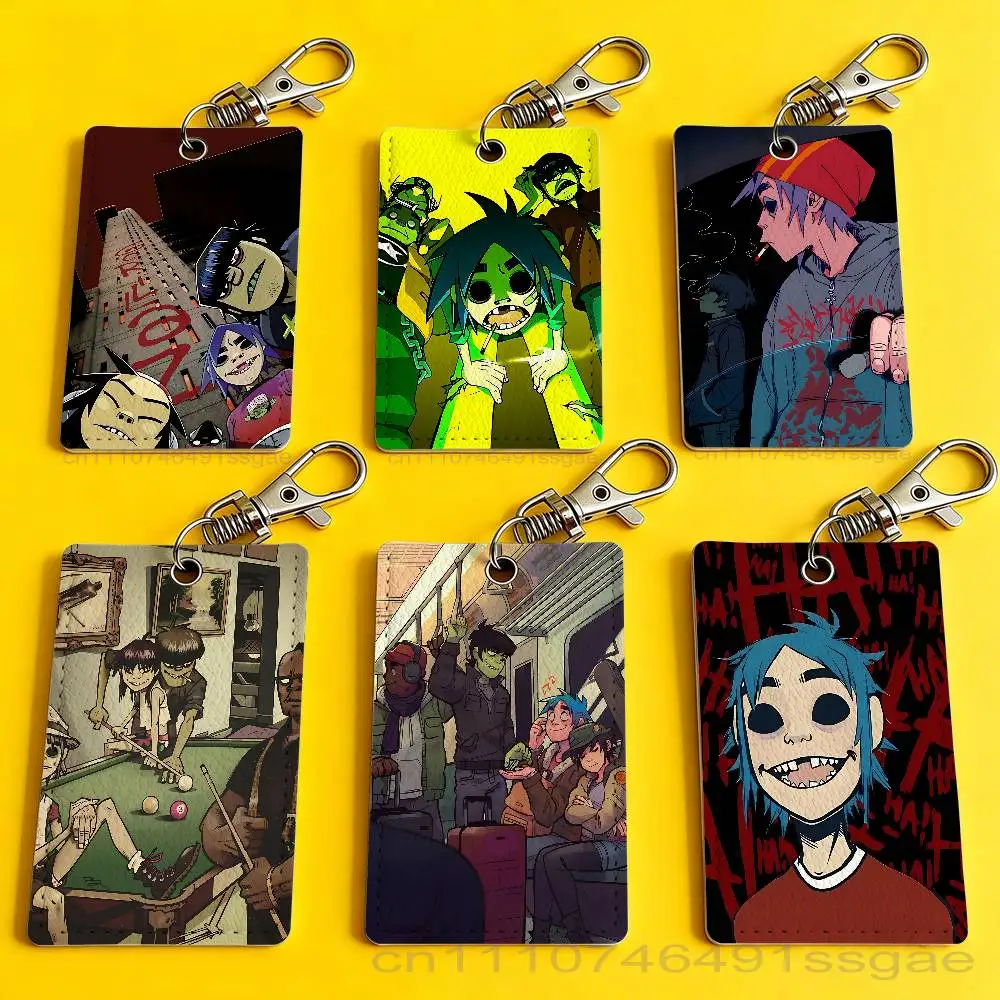 Cool Band G-Gorillaz Card Holder Keychain Badge Holder Card Pass Hang Rope Lariat Lanyard for Key Rings Accessories Gift
