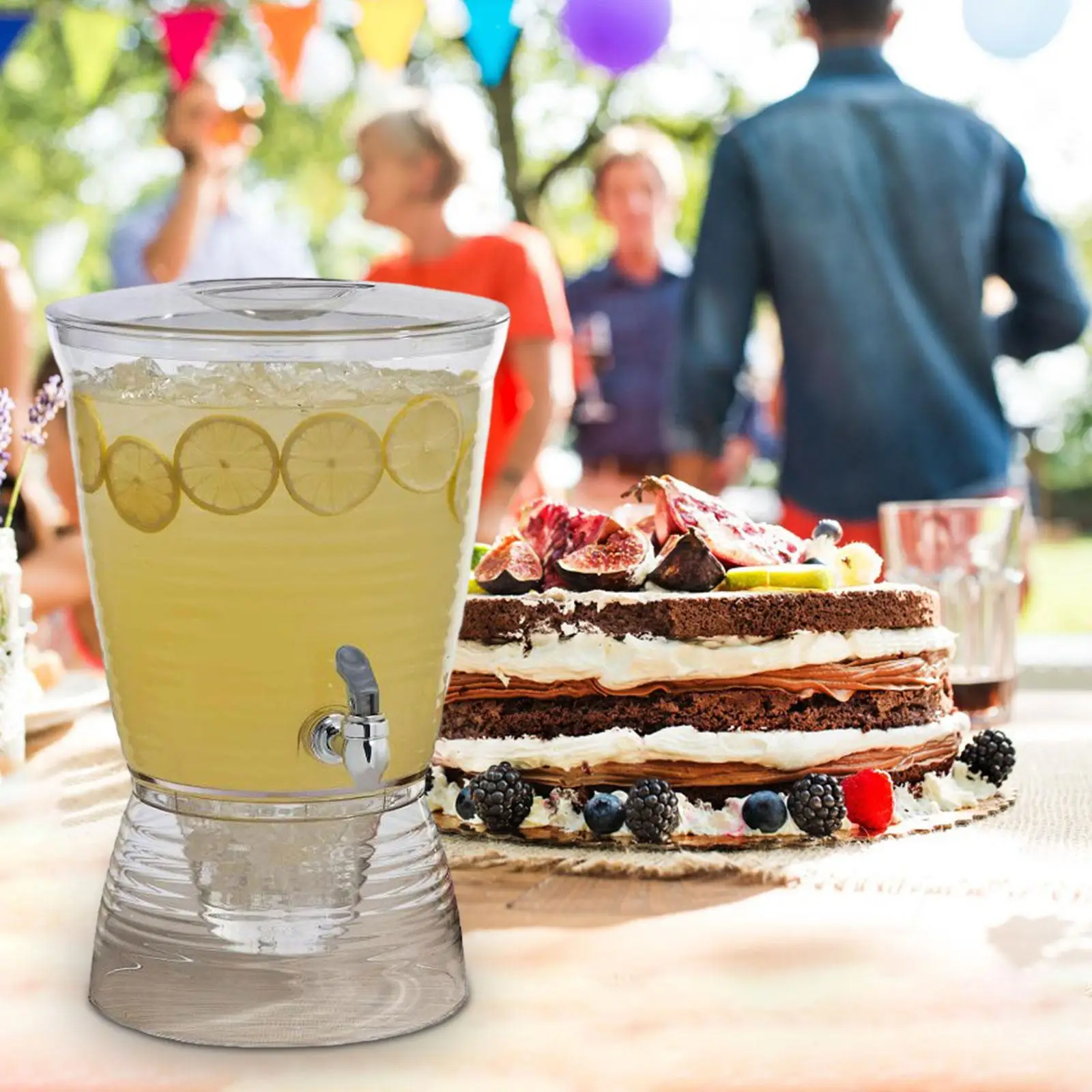 

Juice Pitcher Household Drinkware 2.7 Gallon/10L for Fridge Wedding with Stand Easy to Fill Multifunctional Drink Dispenser