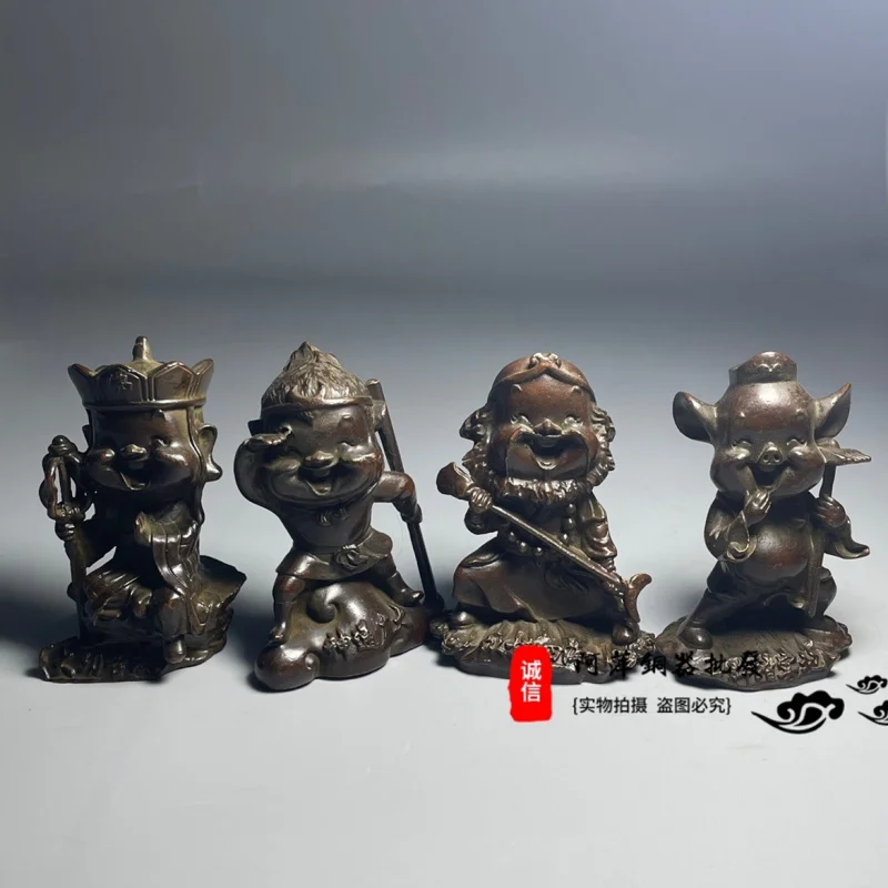 

Antique Solid Copper Journey to the West Character Sun Wukong Tang Monk Eight Rings Sha Monk Xiao Copper Ornaments Tea Ceremony